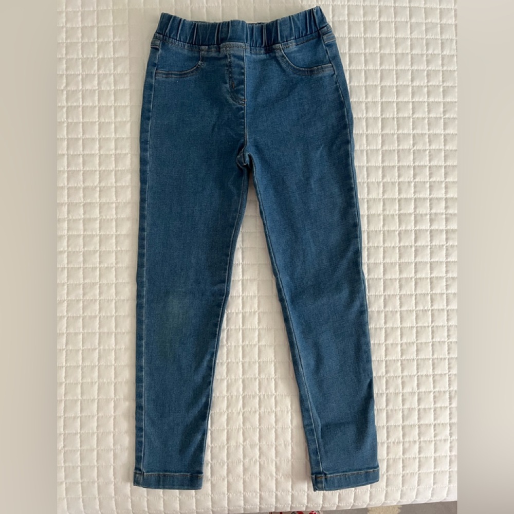 Hanna Andersson Girls Jeans Size 6-7 Light Blue Like New